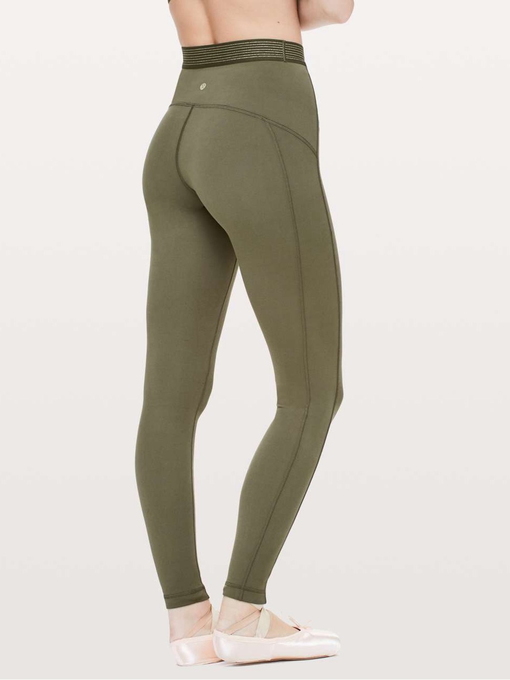 Lululemon Principal Dancer with Gold High Rise Waistband